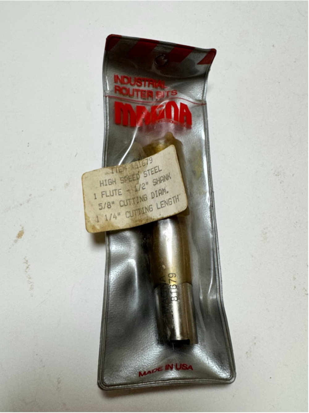 Magna Industrial HSS Router Bit 5/8" Diameter 1/2" - New